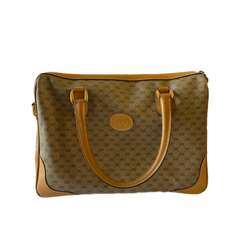 GUCCI Vintage Micro Supreme DR GG Boston Bag